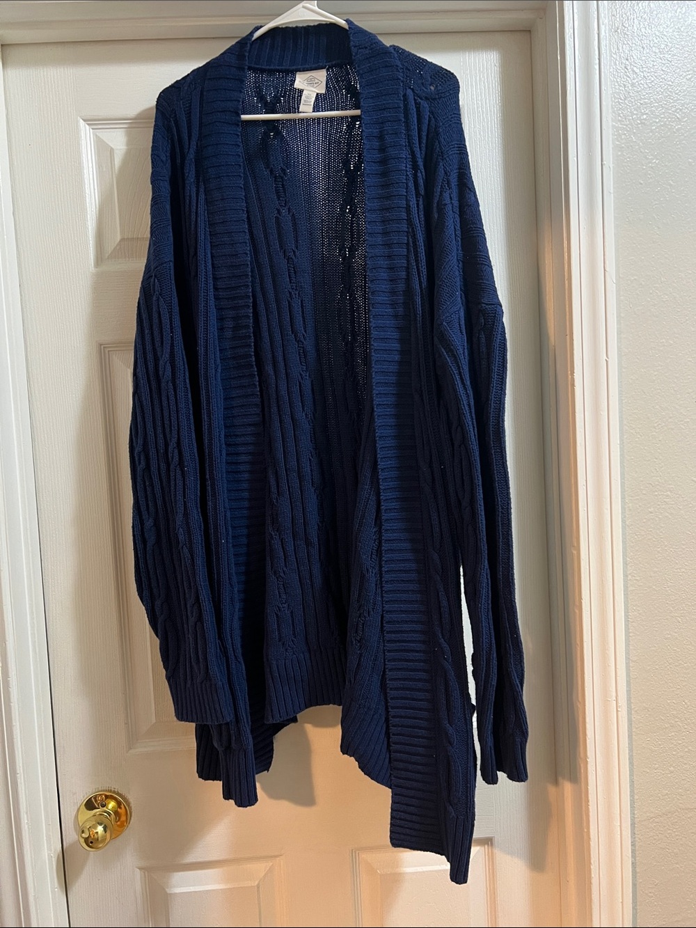 St. John's Bay Navy Cable-Knit Open Cardigan